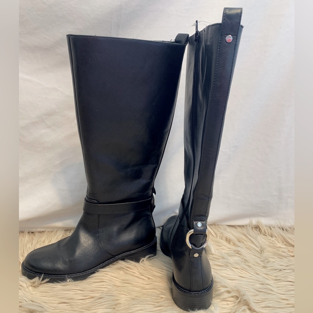 I•N•C Black Leather Knee High Boots